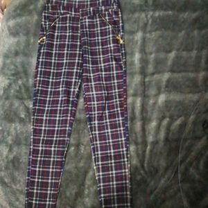 Multi coloured plaid pants